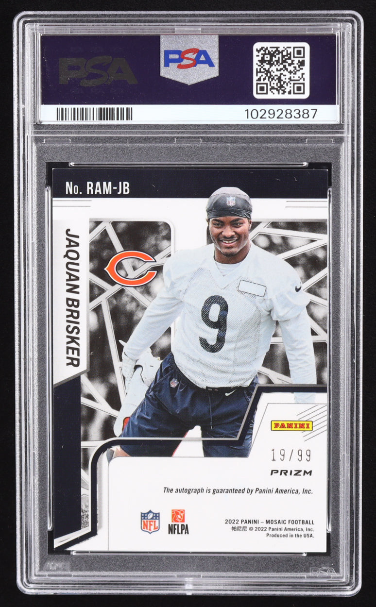 Jaquan Brisker – 2022 Panini Mosaic - Rookie Autograph • Mosaic Blue #RAMJB • Serial #19/99 • PSA 8