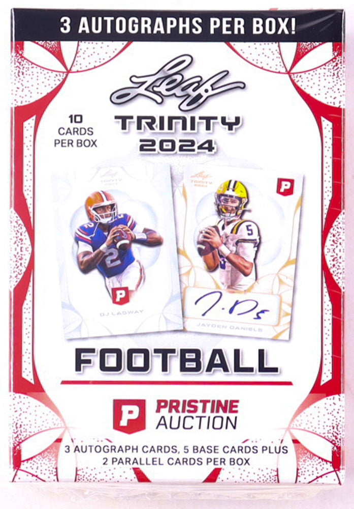 2024 Leaf Trinity Football x Pristine Auction Exclusive Blaster Box With (10) Cards