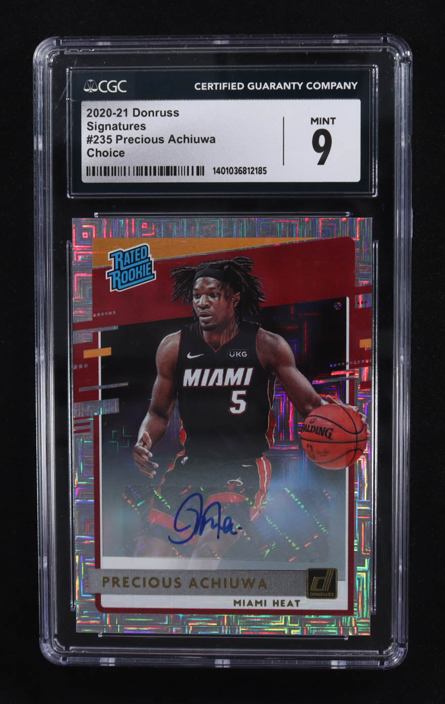 Precious Achiuwa — 2020 21 Donruss - Rated Rookies Signatures Choice #235 RC CGC 9 (Auto CGC 10)