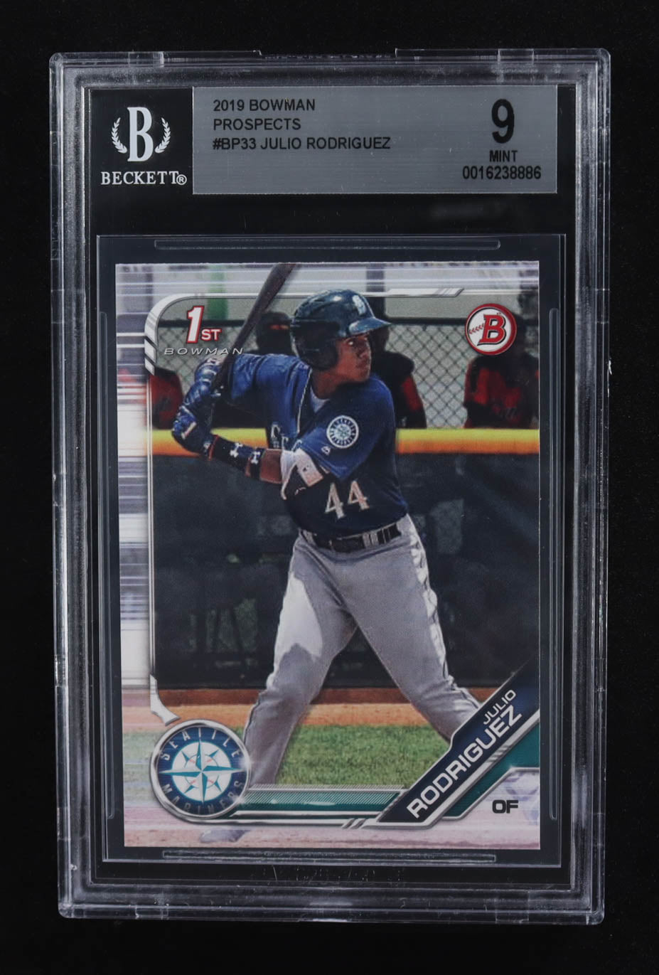 Julio Rodríguez — 2019 Bowman Prospects - Rookie Card #BP33 - BGS 9 Mint