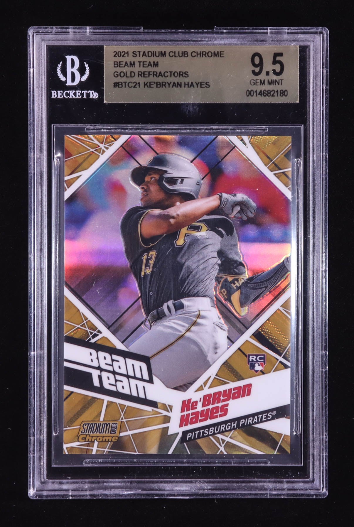 Ke'Bryan Hayes — 2021 Stadium Club Chrome - Beam Team Gold Refractors — Rookie Card #BTC21 - Serial Numbered 23/50 - BGS 9.5 Gem Mint