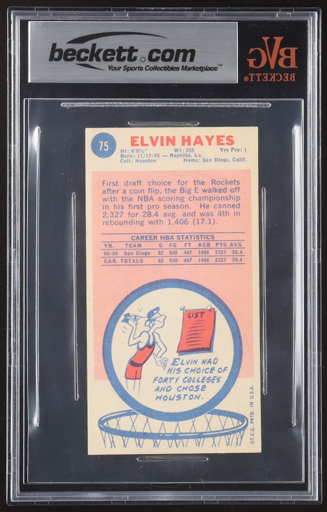 Elvin Hayes 1969–70 Topps #75 Rookie Card – BVG 4.5 – Hall of Fame RC