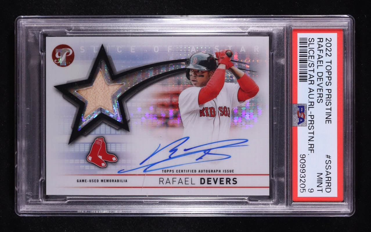 Rafael Devers 2022 Topps Pristine Slice of a Star Autograph Relics Pristine Refractors #SSARRD #22/99 (SGC 9)