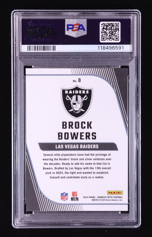 Brock Bowers 2024 Donruss Optic Rookie Primary Colors #8 RC (PSA 9) - Rookie Card