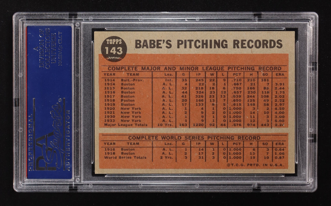 Babe Ruth - 1962 Topps #143 - Special 9: “Greatest Sports Hero” - PSA 6