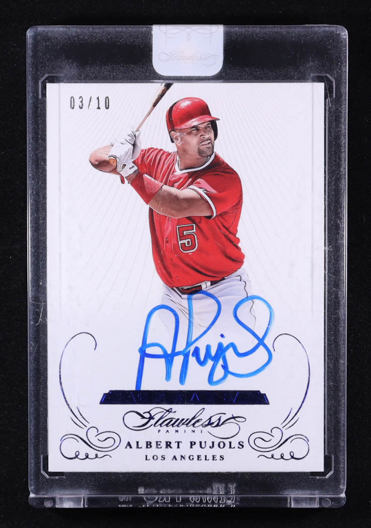 Albert Pujols 2016 Panini Flawless-Greats Autographs–Sapphire Parallel (GAAP)-#3/10-Still Sealed