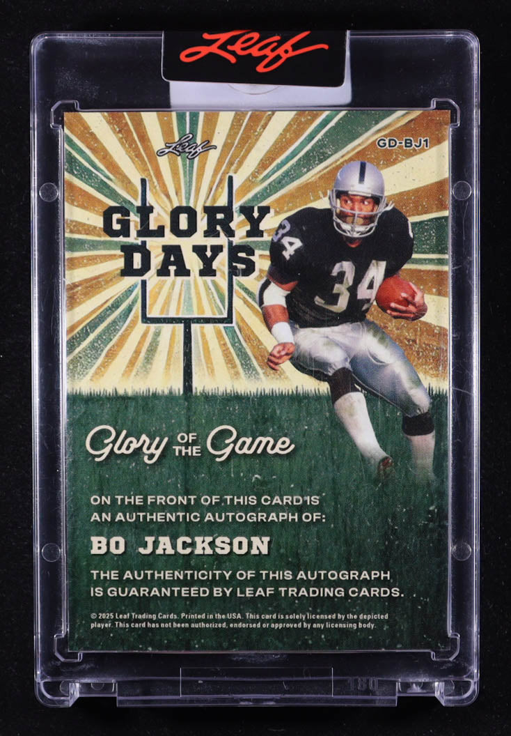 Bo Jackson – 2025 Leaf Glory of the Game - Glory Days Autographs – USA Flag Foil #GDBJ1 – Serial #3/5