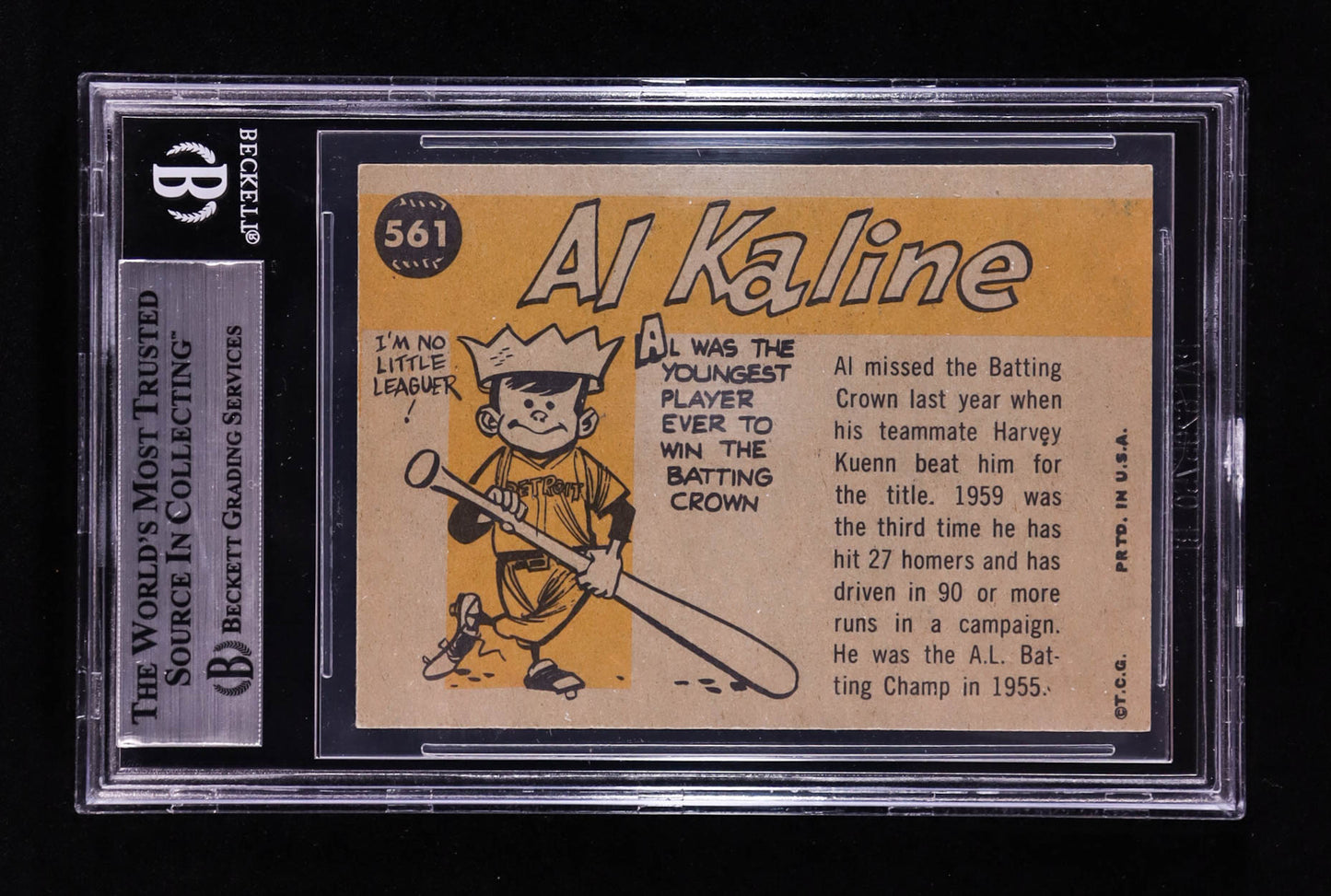 Al Kaline — 1960 Topps All Star - Card #561 — BGS 5.5 (EX+)