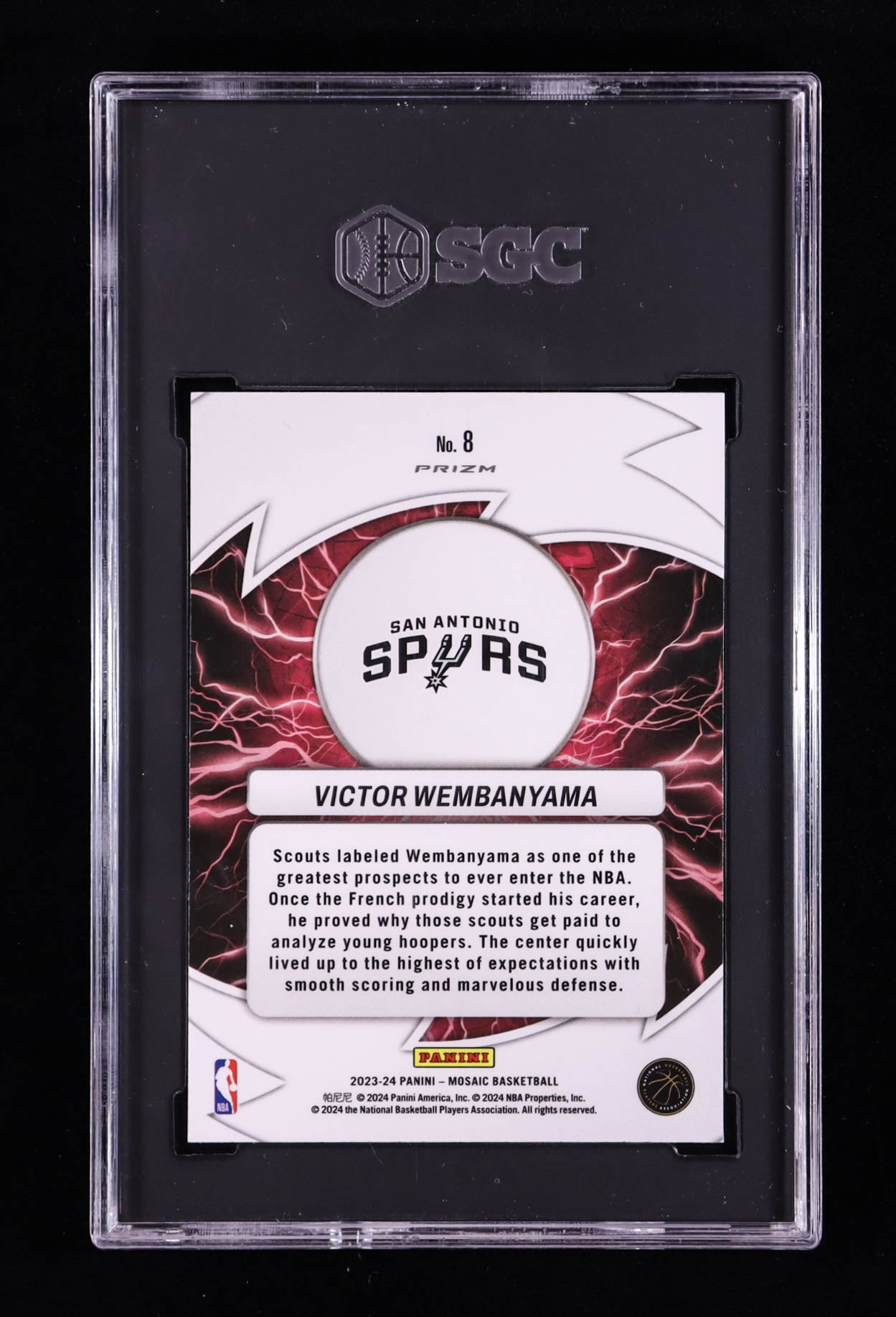 Victor Wembanyama — 2023 24 Panini Mosaic - Thunder Road — Mosaic Green Parallel (RC) - SGC 9.5 Gem Mint