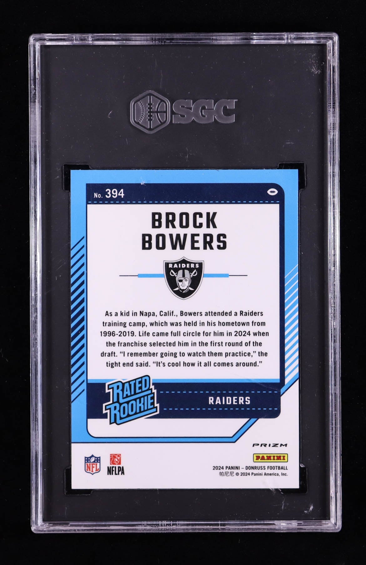 Brock Bowers – 2024 Donruss Optic - Rated Rookies Preview – Red Wave #394 (RC) - SGC 9.5 Gem Mint