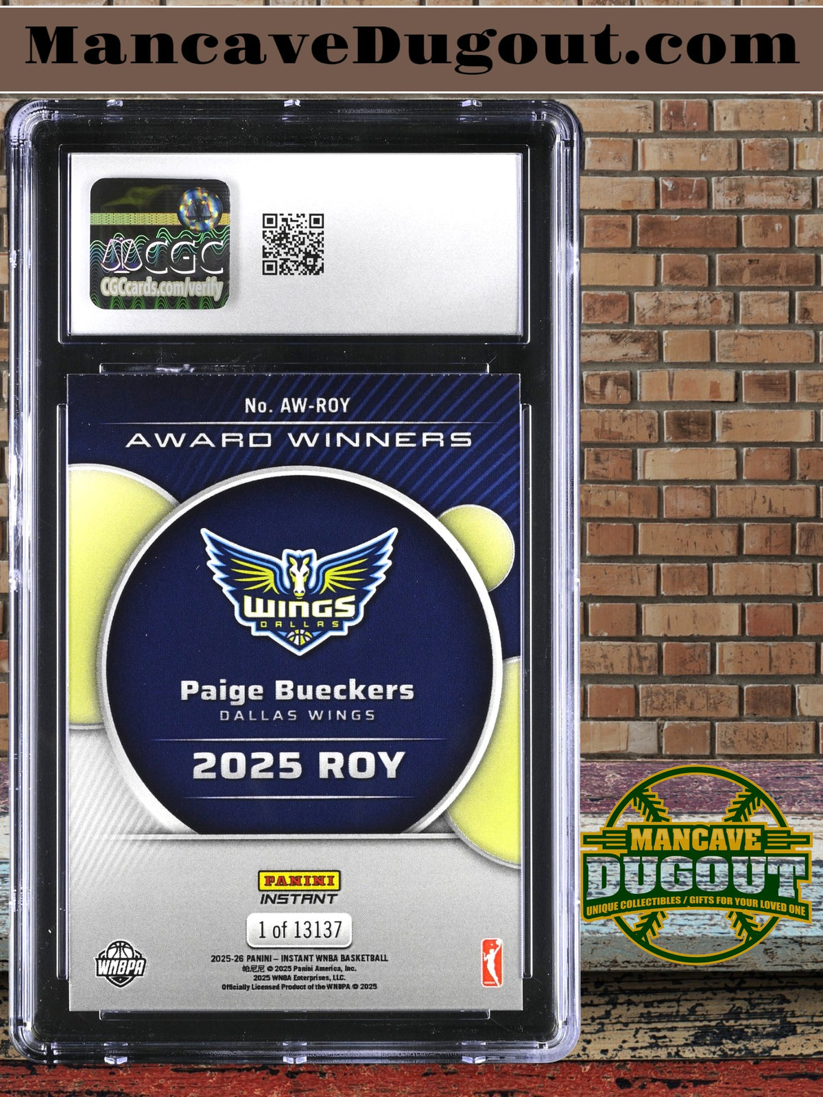 Paige Bueckers — 2025 26 Panini Instant WNBA - Award Winners — Rookie of the Year (ROY) #AW ROY RC - CGC 10 — Gem Mint