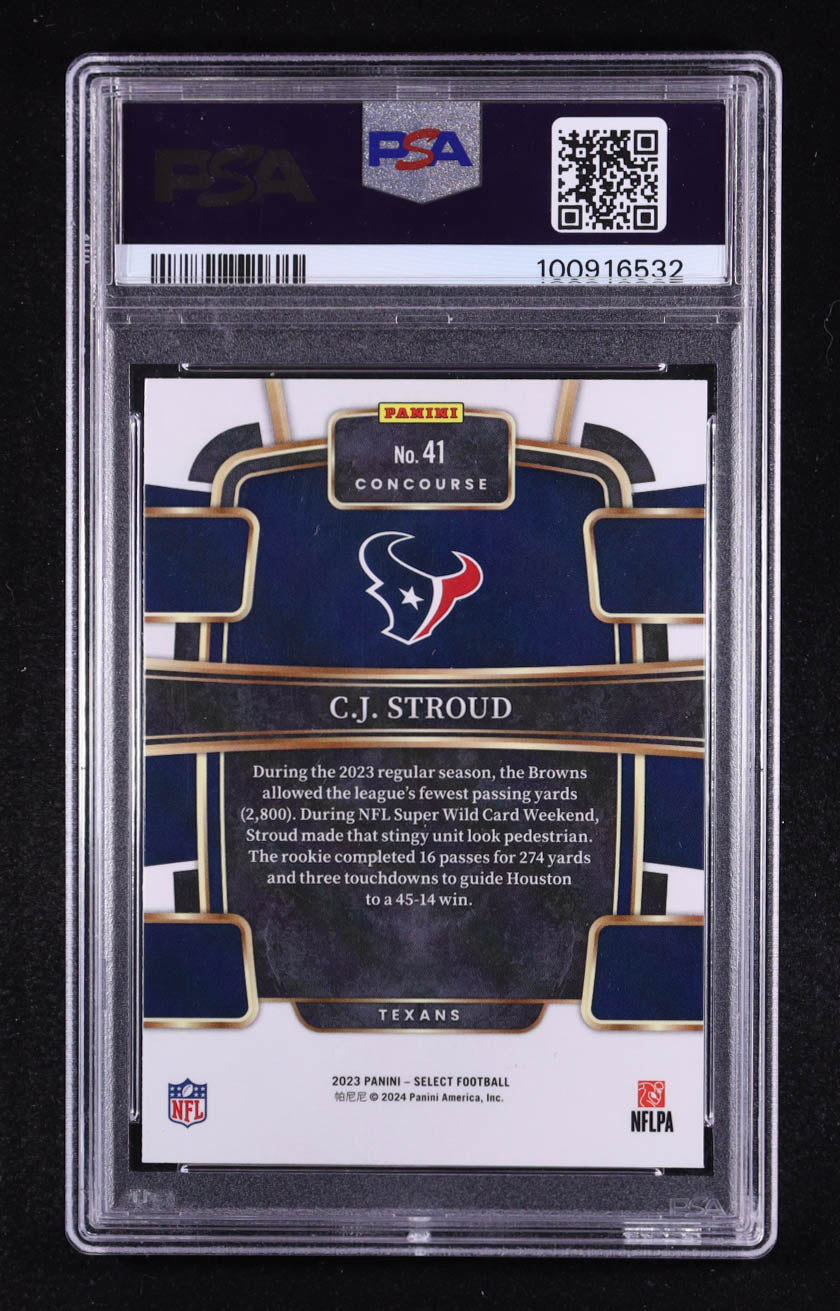 CJ Stroud — 2023 Select #41 RC - PSA 9 (Mint) - Rookie Card of the NFL’s Rising Superstar