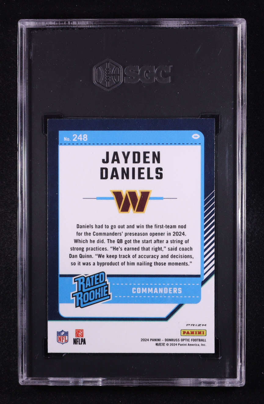 Jayden Daniels – 2024 Donruss Optic Blue Hyper #248 RR RC - Rated Rookie • SGC 9.5 Gem Mint