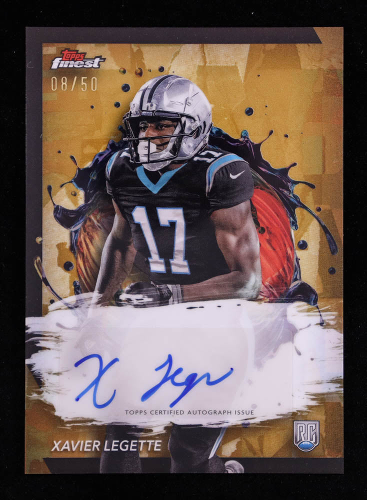 Xavier Legette — 2024 Topps Finest Football - Rookie Autographs — Gold Refractor #RFAXL - Serial Numbered 08/50 • Rookie Card (RC)