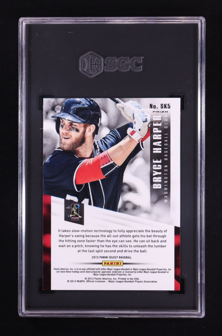 Bryce Harper — 2013 Panini Select Baseball - Skills — Prizm Silver #5 - SGC 9.5 — Gem Mint Level Shine