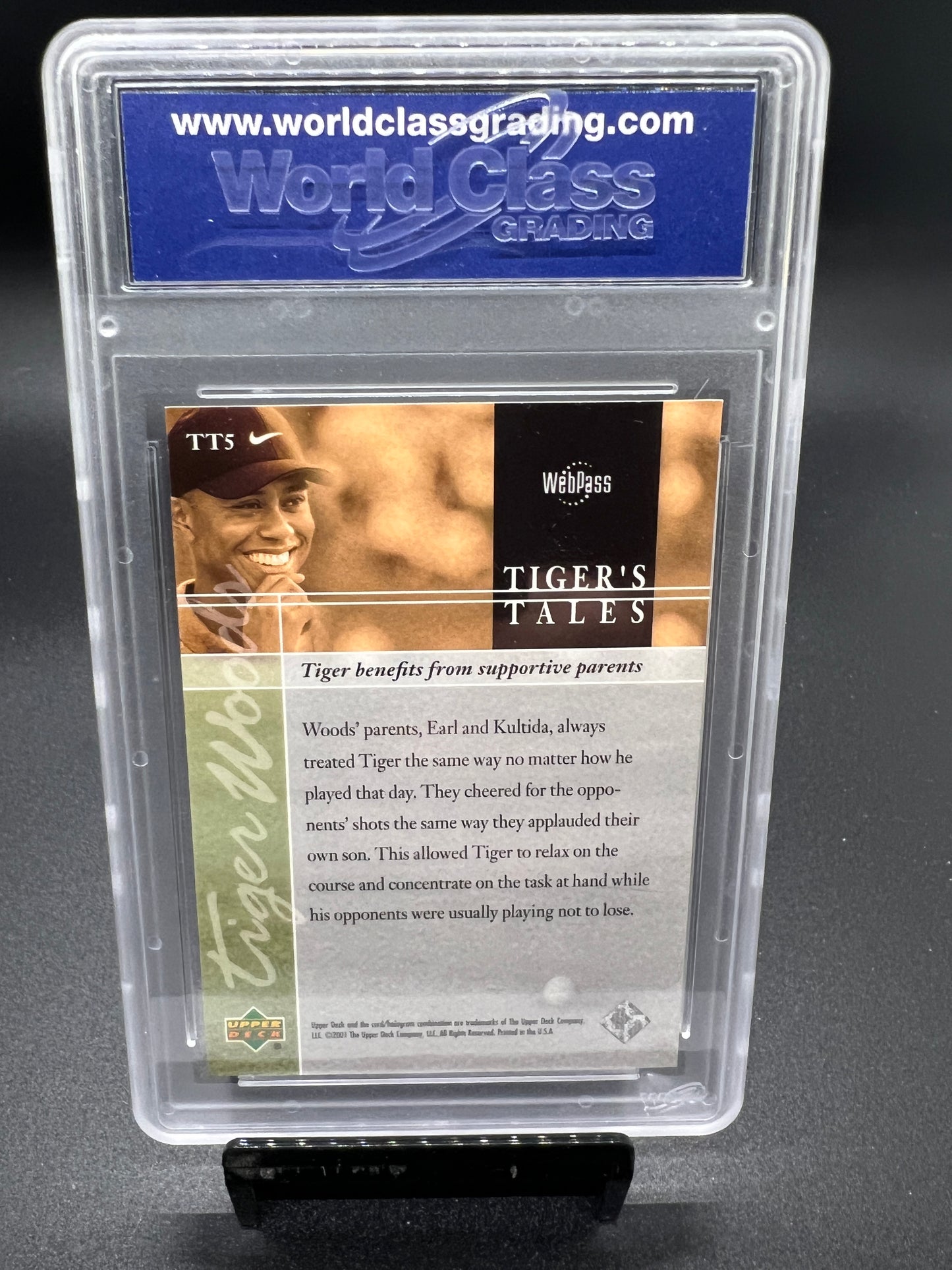 Tiger Woods 2001 Upper Deck Golf #TT5 Tiger’s Tales Graded CSG 10 GEM MINT