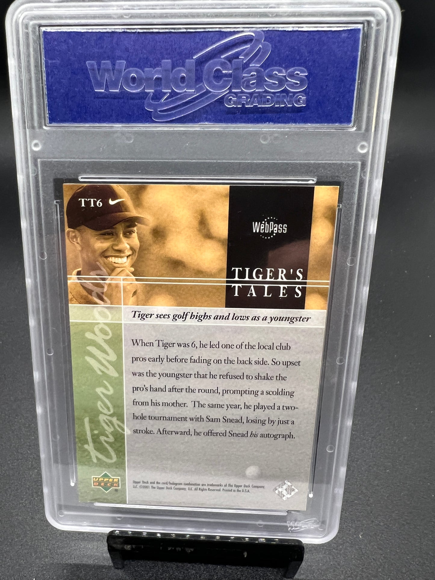 Tiger Woods 2001 Upper Deck Golf #TT6 Tiger’s Tales Graded CSG 10 GEM MINT