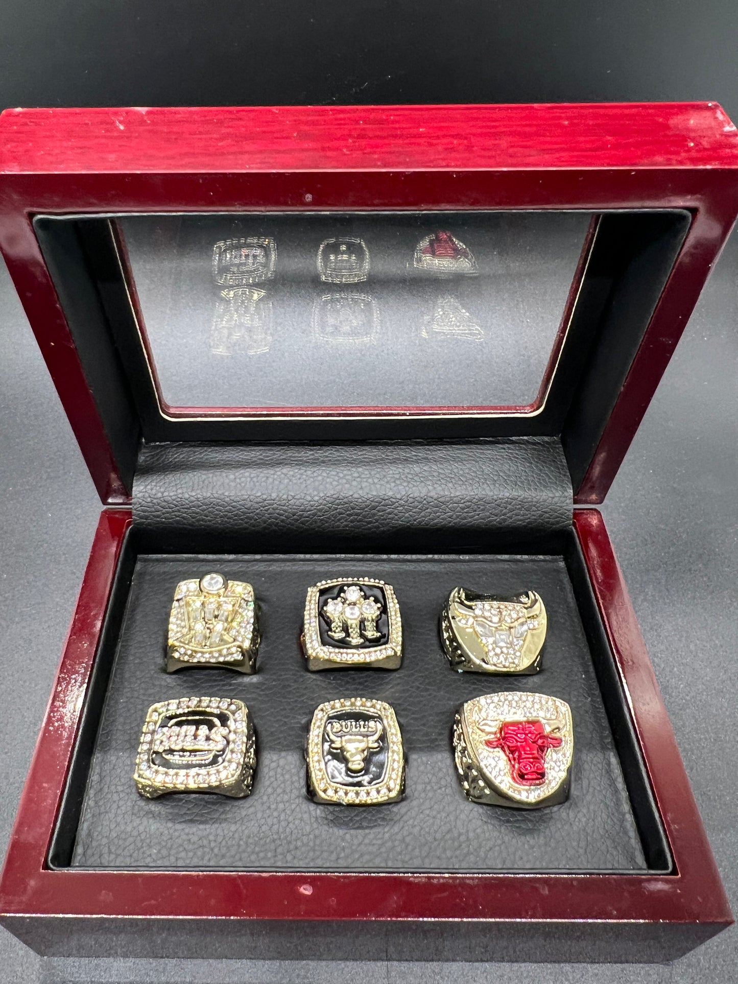 6 set Chicago bulls NBA Championship Ring With Box - Replicas