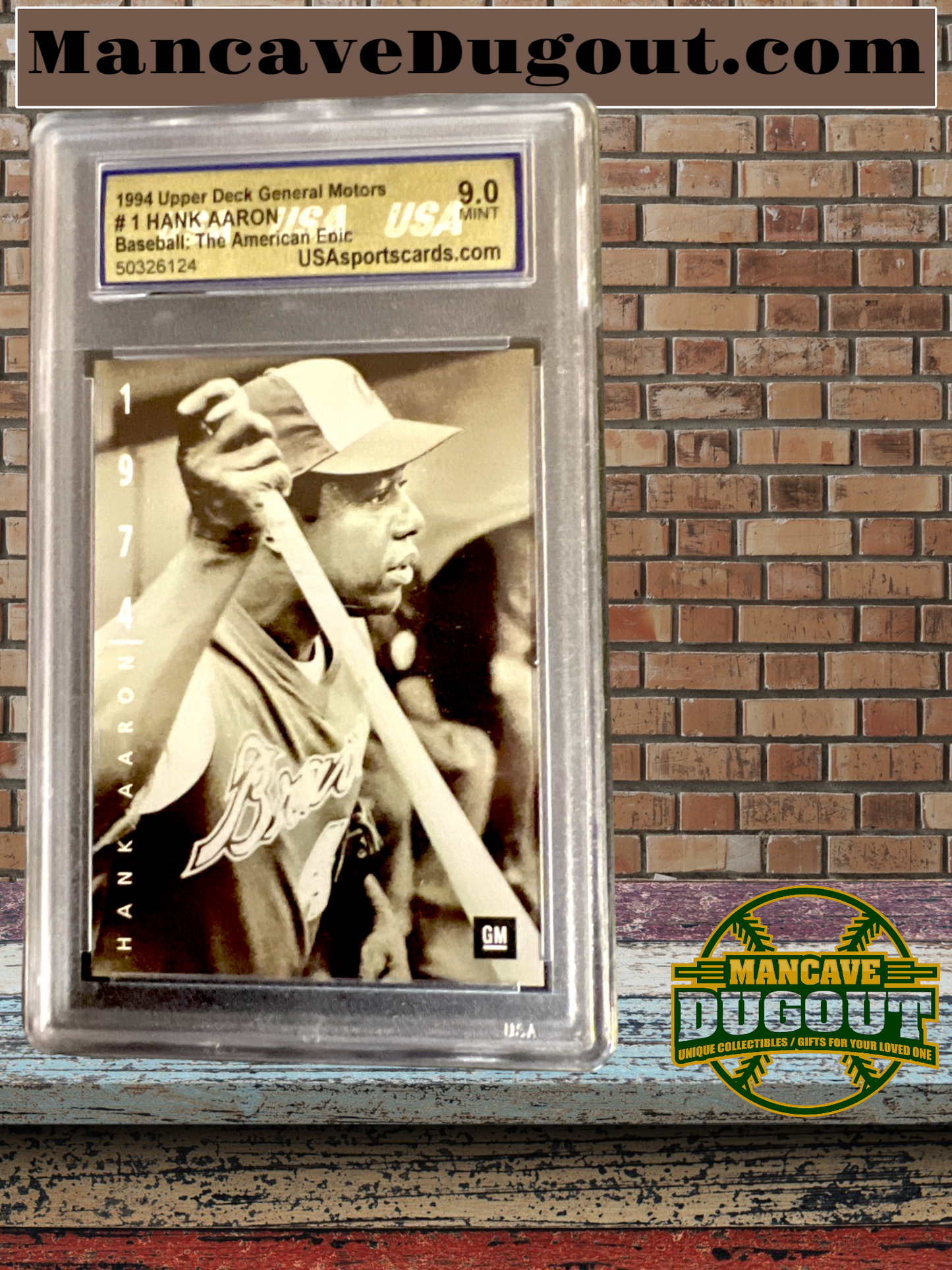 1994 Upper Deck GM The American Epic Hank Aaron #1 Card 1974(Graded ASG 9)