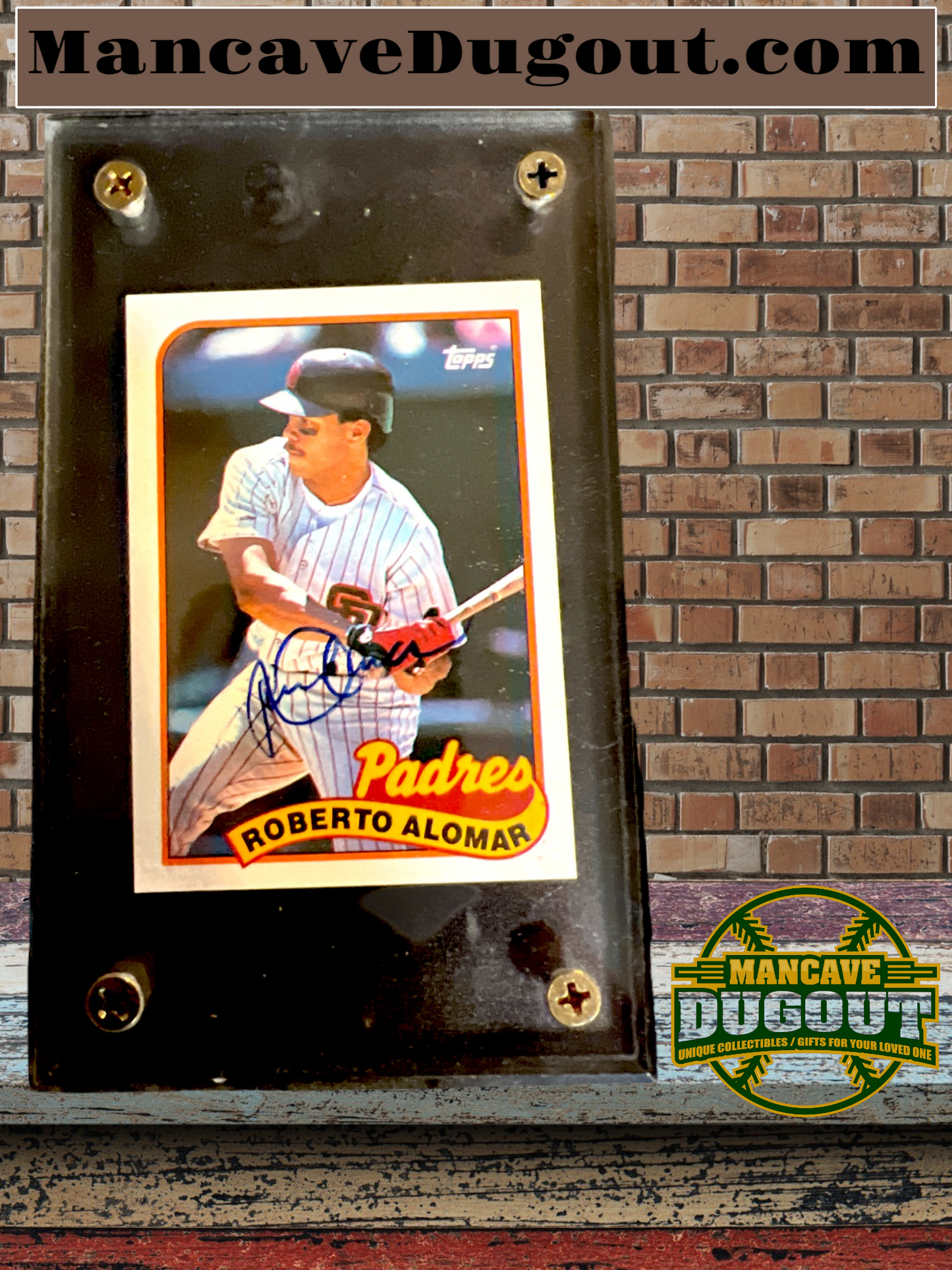 1989 Topps Baseball #206 Roberto Alomar Signed/Autograph, San Diego Padres (w/COA)