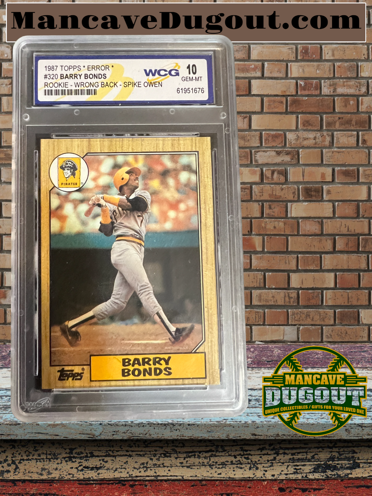 1987 Topps Barry Bonds Rookie Error 320 Spike Owen Back Very Rare WCG 10
