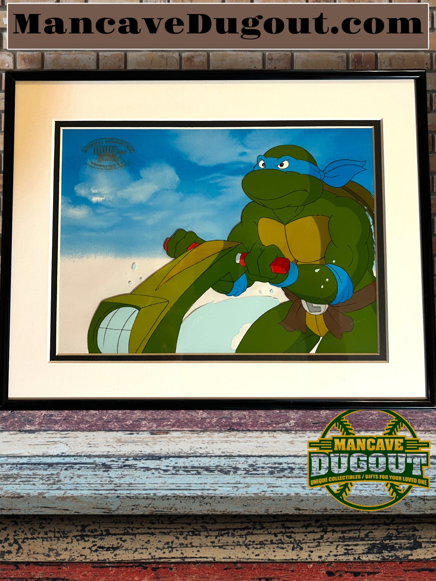 Teenage Mutant Ninja Turtles, Animation Production Cel MWS (1987) W/COA Leonardo and Studio Seal