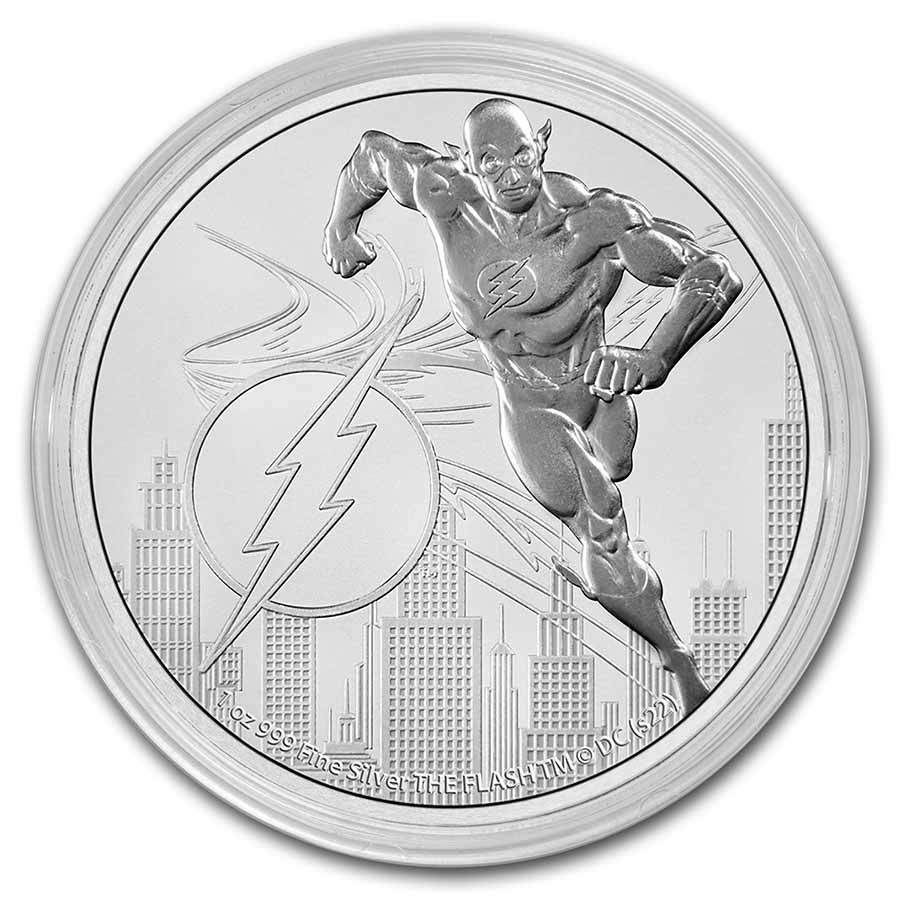 Niue 2022 The Flash 1 oz Silver $2 Coin DC Comics .999 Fine Silver BU in Capsule