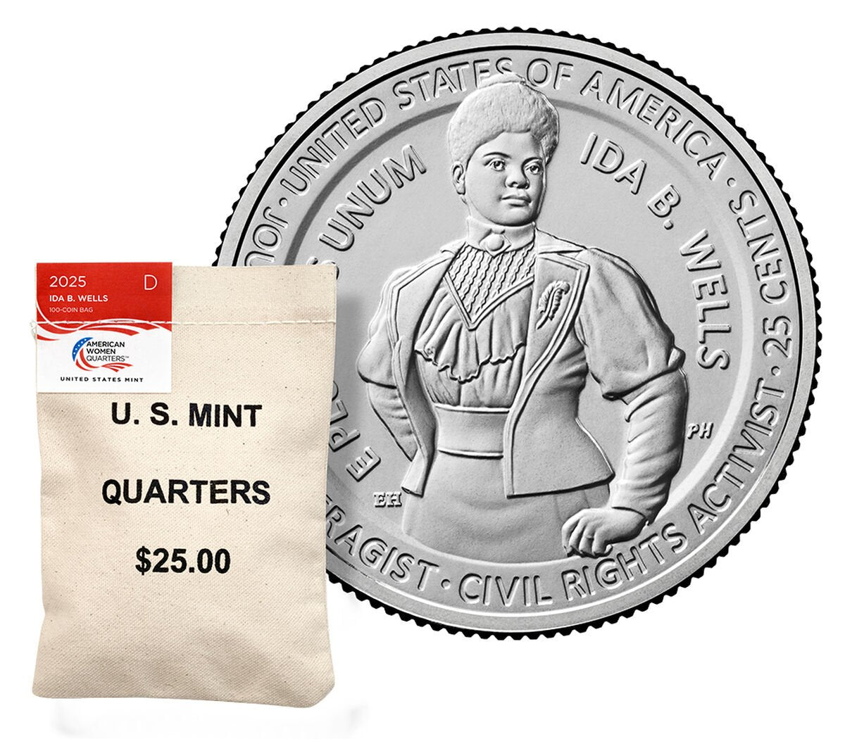 American Women Quarters 2025 Bags - Ida B. Wells - (Denver Mint)