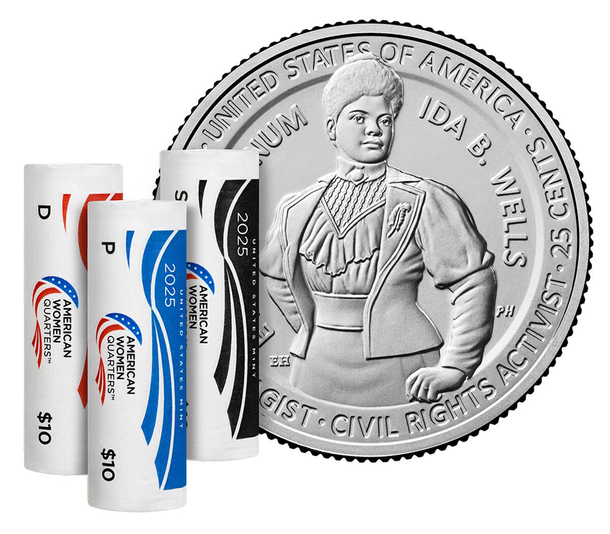 American Women Quarters 2025 Rolls - Ida B. Wells - Multi (D)(P)(S)