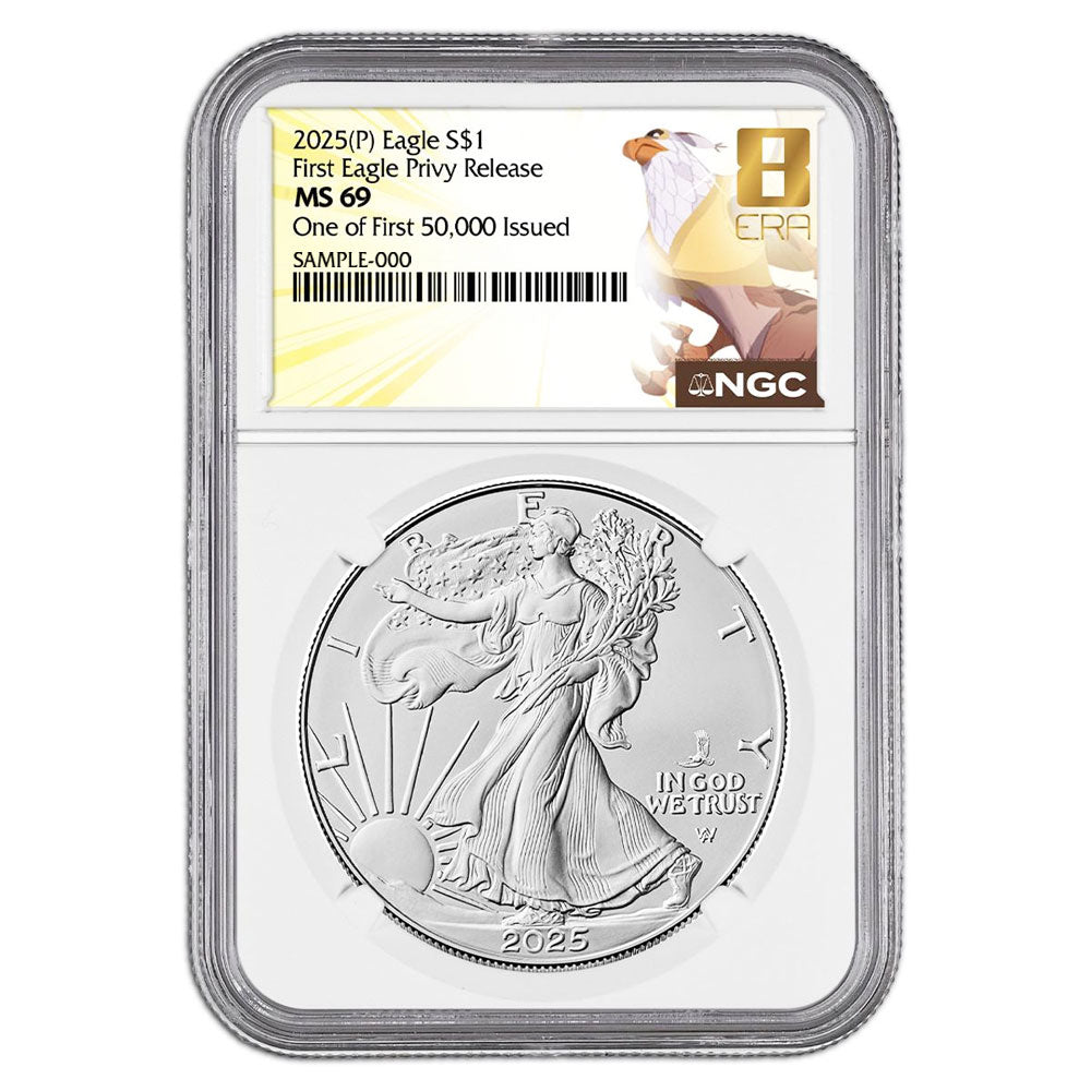 2025 (P) $1 American Silver Eagle First Eagle Privy Releases One of First 50,000 NGC MS69