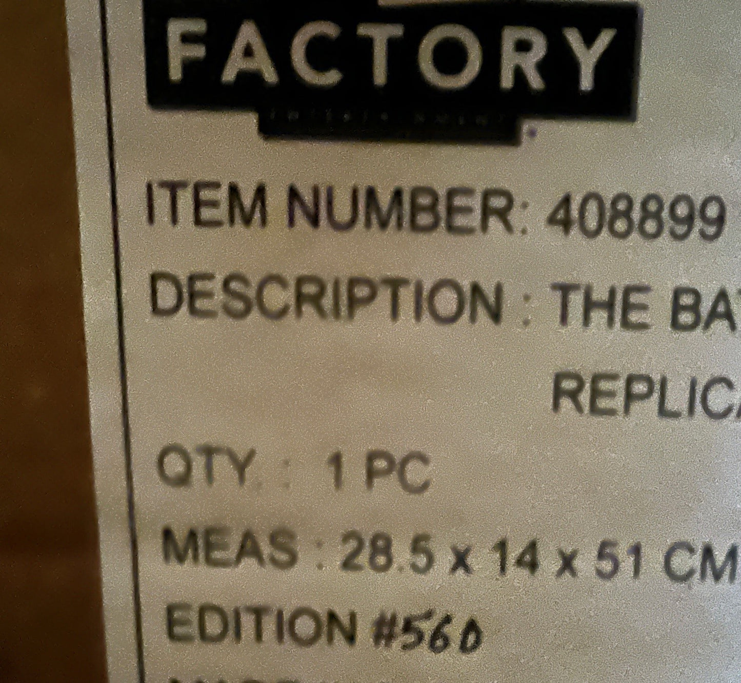 Factory Entertainment DC Comics The Batman Batarang LE Prop Replica In Stock