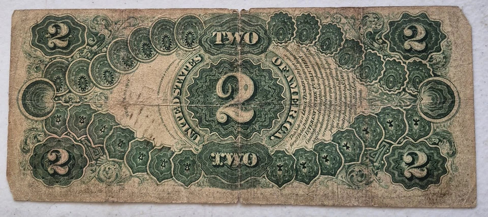 1917 $2 Two DOLLAR UNITED STATES LEGAL TENDER NOTE SEAL RED LARGE PAPER MONEY-9205A