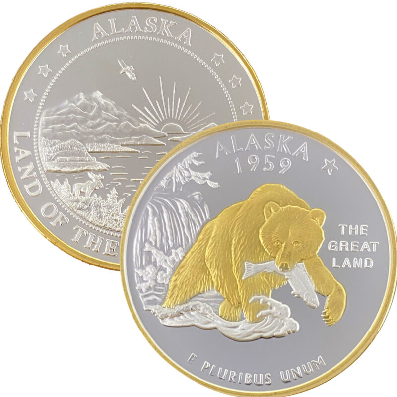 Alaska's 2023 State Medallion – Alaska Commemorative Quarter Reproduction