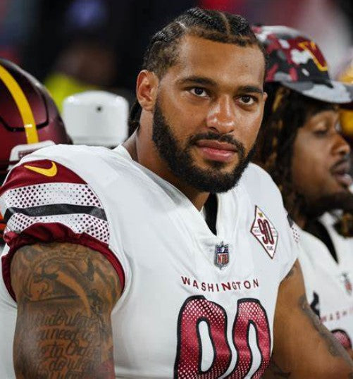 Montez Sweat Signed NFL Football (JSA) - JSA Witnessed - Washington Commaders