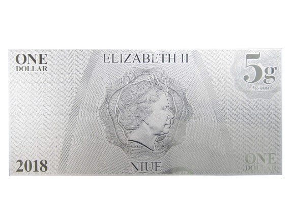 2018 - Niue 1 dollar 2018 Star Trek Coin Note 7-coin note collection™ - 5 gr silver foil with album
