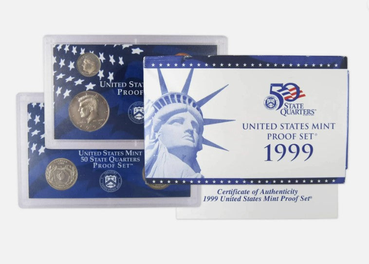 1999 Clad Proof Set U.S. Mint Original Government Packaging OGP COA