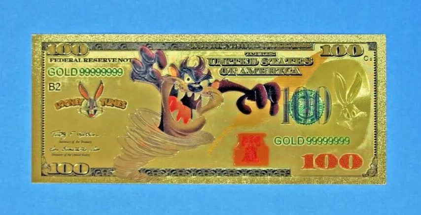 Looney Tunes 24k Gold Foil Bugs Bunny & Friends Banknotes Set Anime Characters