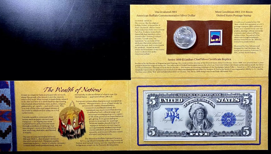 2001 American Buffalo Coin & Currency Set - American Buffalo Silver Dollar