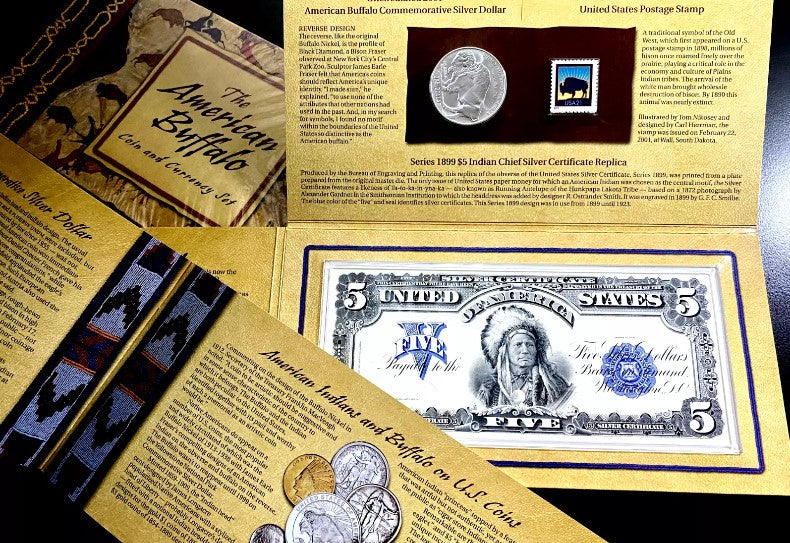 2001 American Buffalo Coin & Currency Set - American Buffalo Silver Dollar