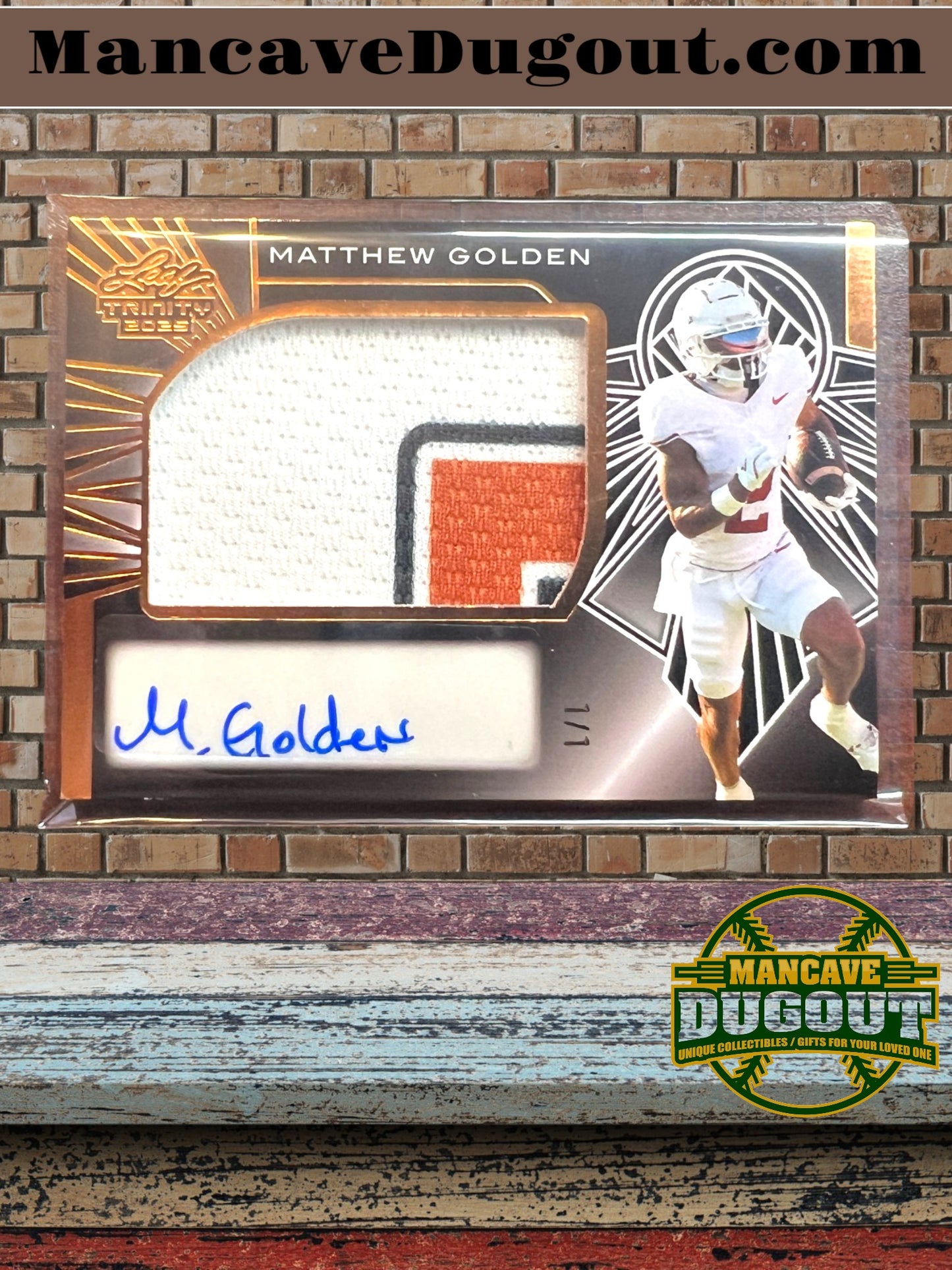 Matthew Golden– 2025 Leaf Trinity- Rookie Auto Memorabilia– Bronze– #RM MG1 – 1/1