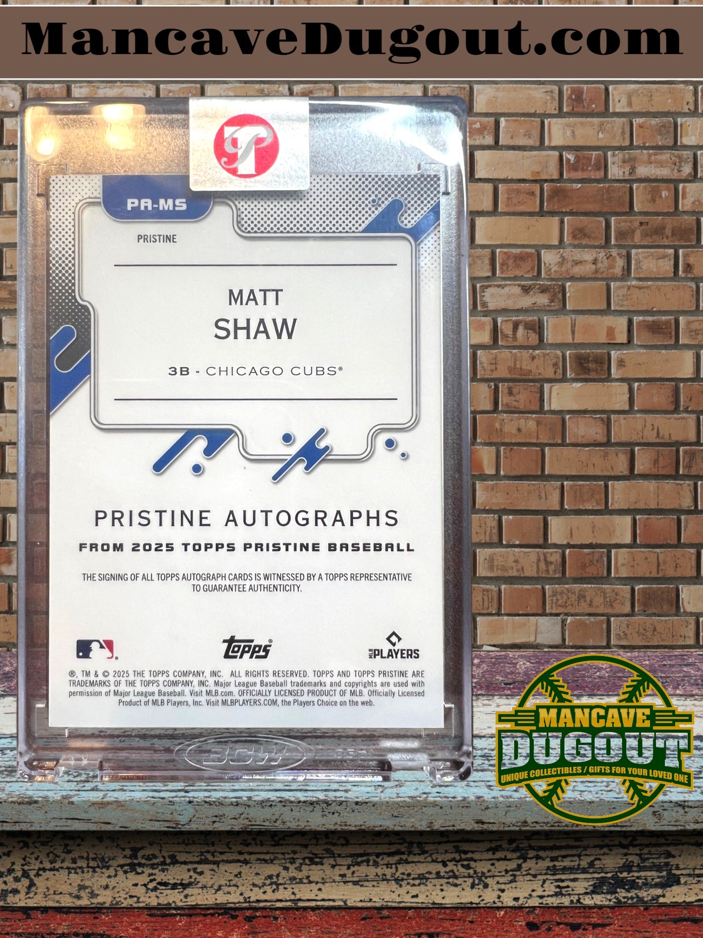 2025 Topps Pristine–Encased On Card Autograph -PA-MS -Matt Shaw-(RC)