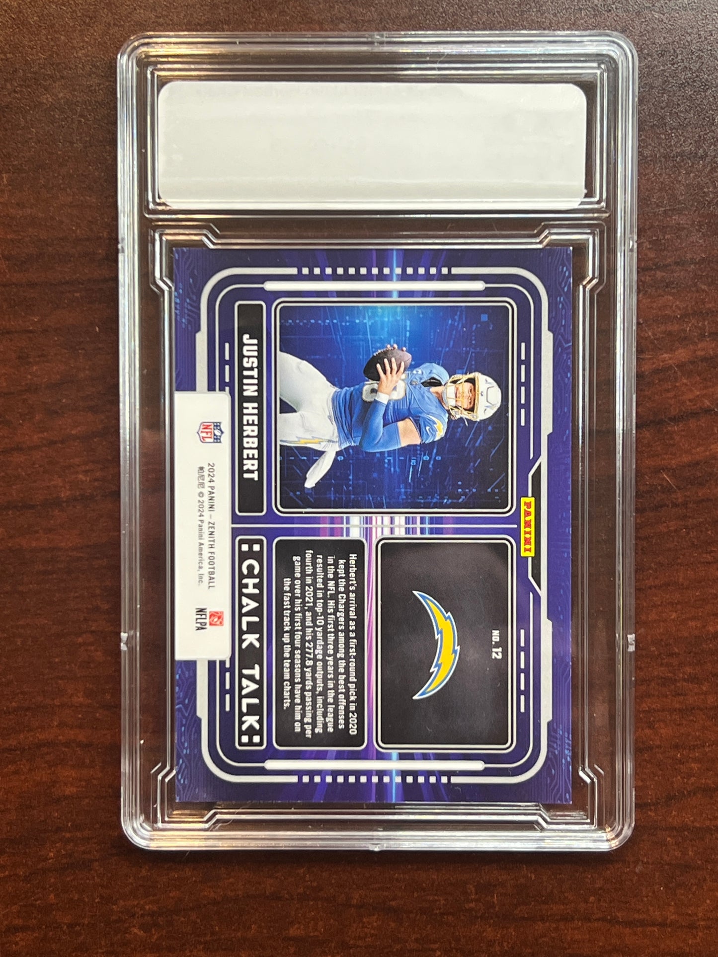 2024 Panini Zenith – Chalk Talk #12 - Justin Herbert — San Diego Chargers