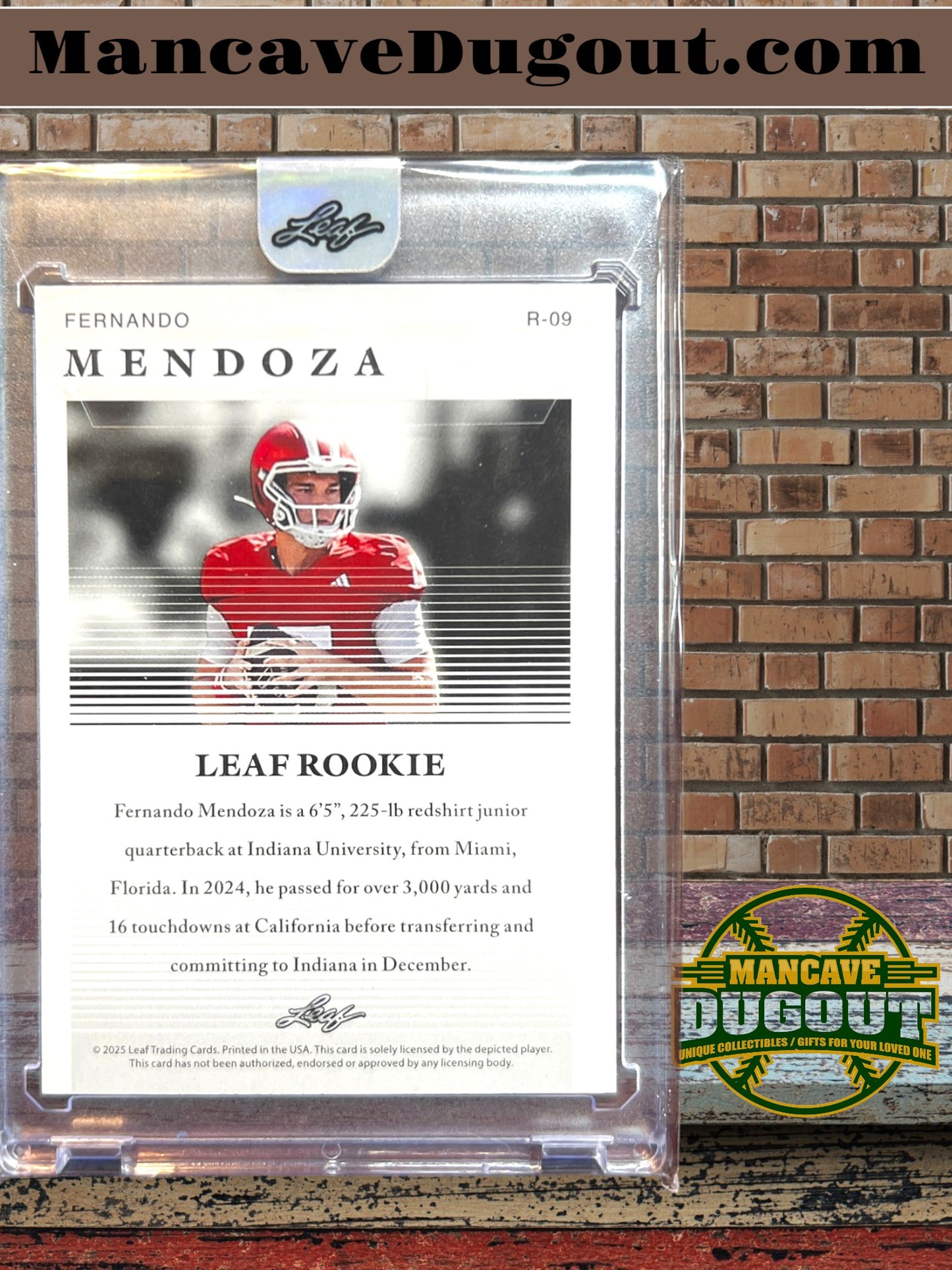 2025 Leaf Rookie – Fernando Mendoza #R 09 - Indiana – Rookie Card (RC) - Factory Leaf Sealed Slab