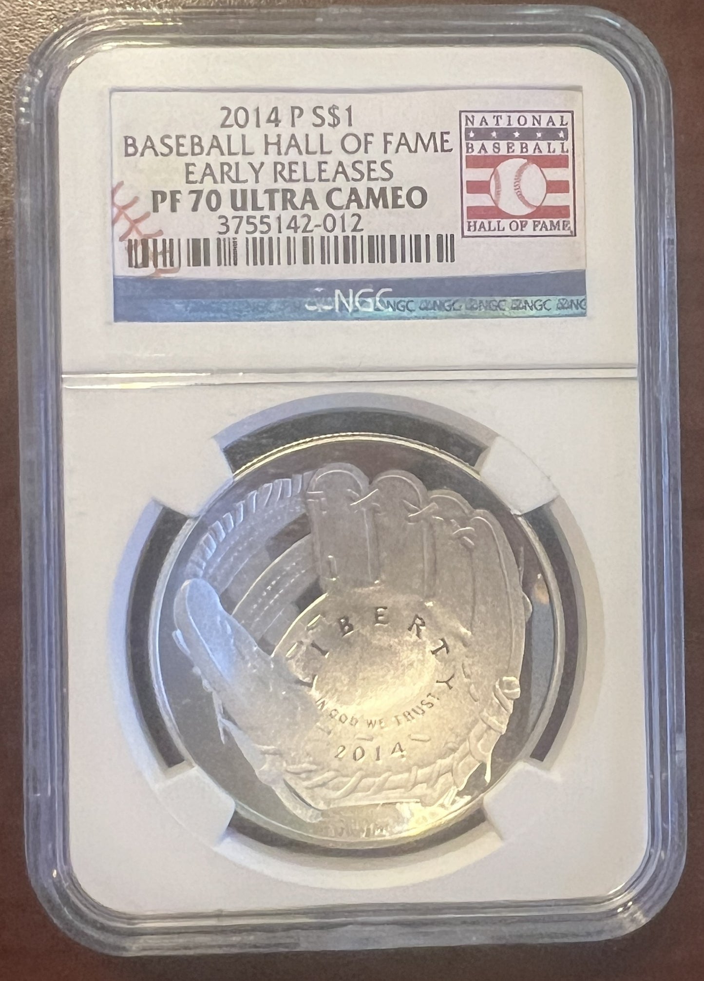 2014 Baseball Hall of Fame Silver Dollar – PF70 – Ultra Cameo