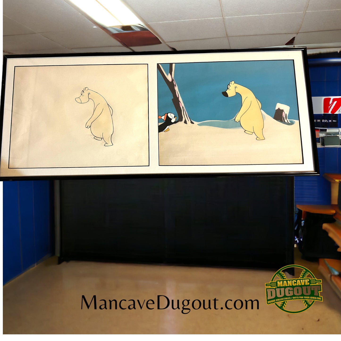 Chilly Willy HAND INKED, HAND PAINTED, ORIGINAL PRODUCTION CEL with corresponding sketch