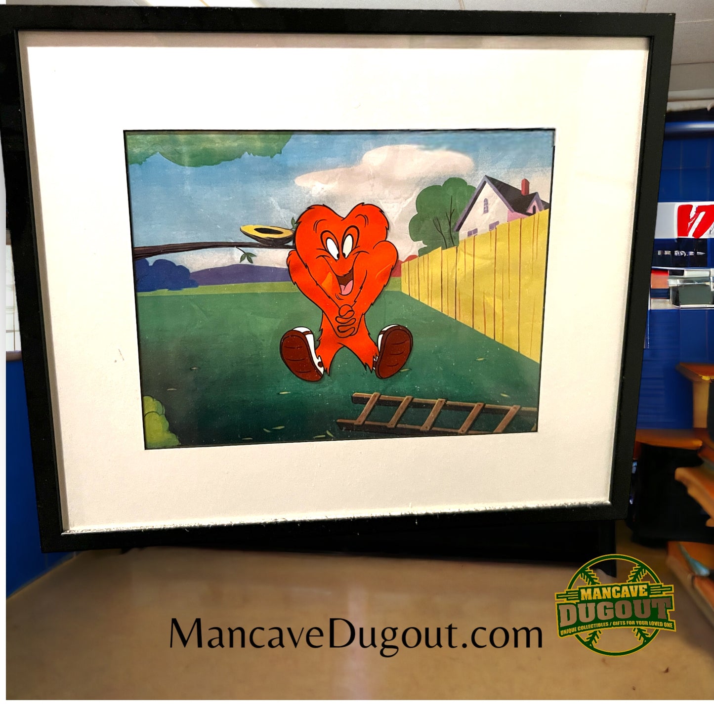 Gossamer hand-inked, hand-painted model cel. Framed and with COA