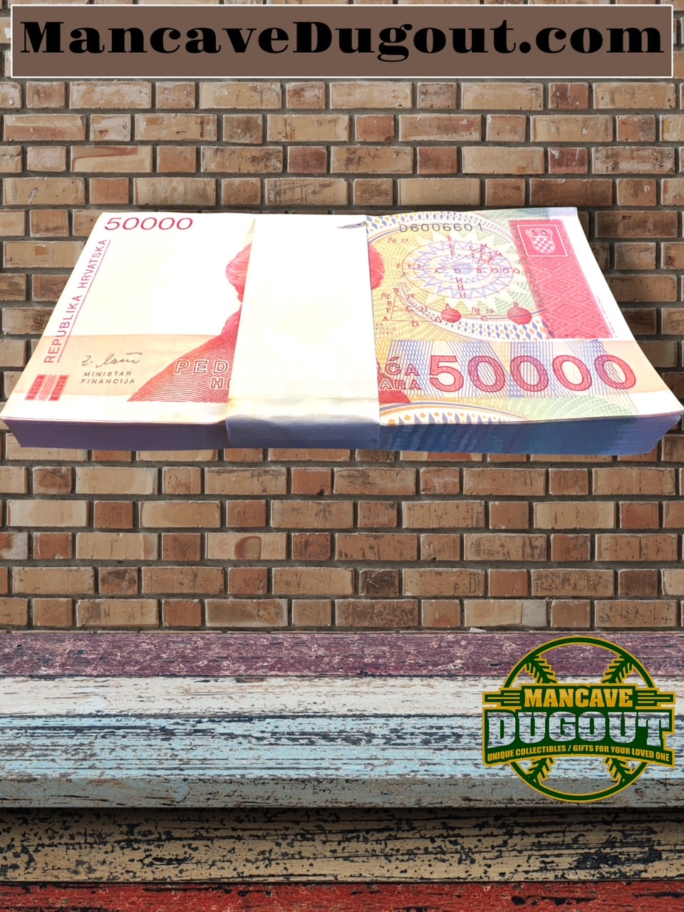 1993 - Croatia, 50,000 Dinara P-26 First Independent UNC – 100 Sequential and Uncirculated Notes