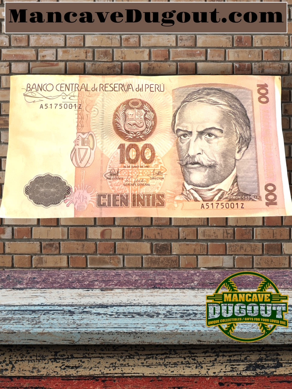 1987 Banco Central de Reserva del Peru Cien Initis banknote - 100 Uncirculated notes-Sequential