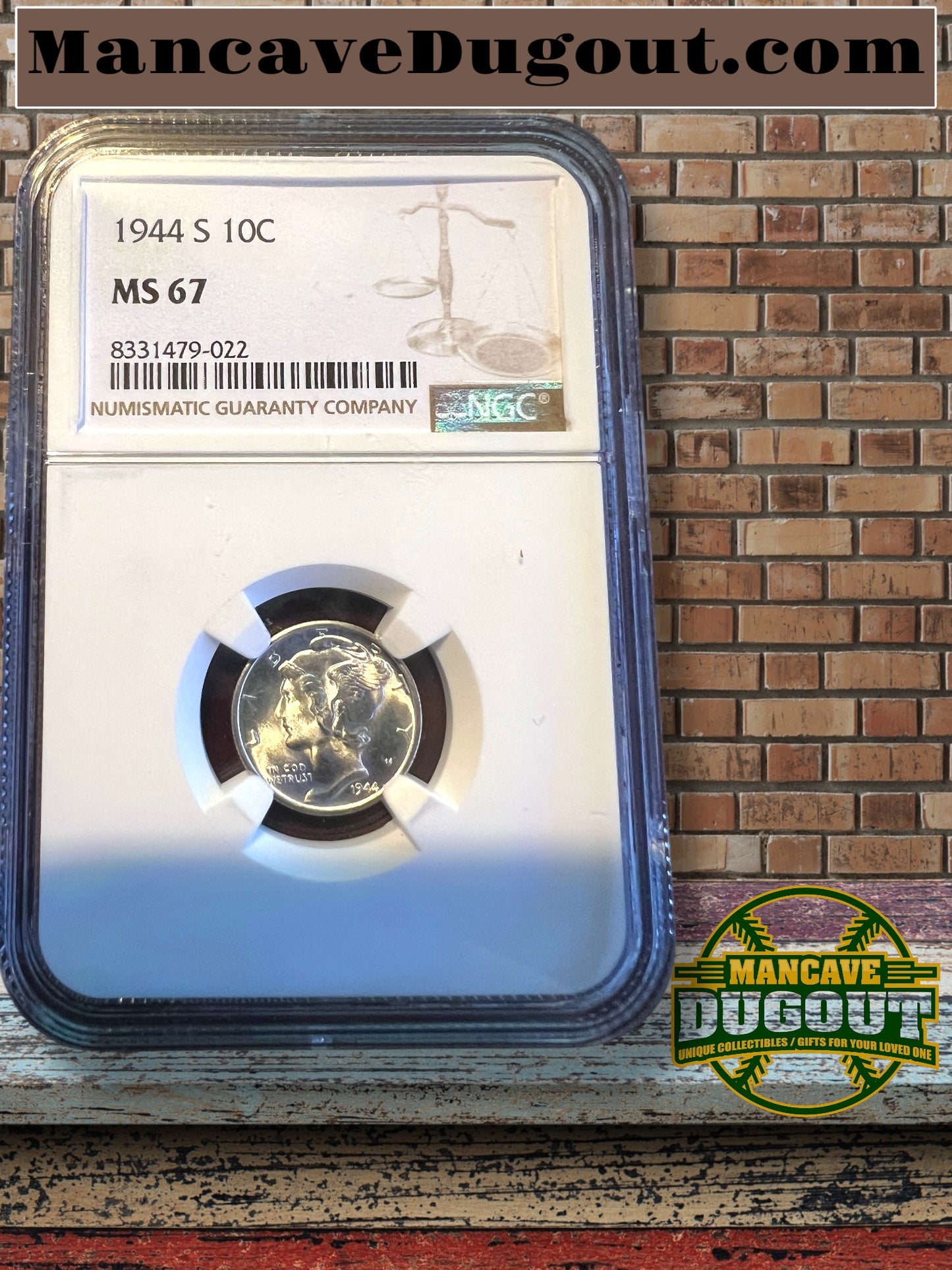 1944-S Mercury Silver Dime NGC MS67