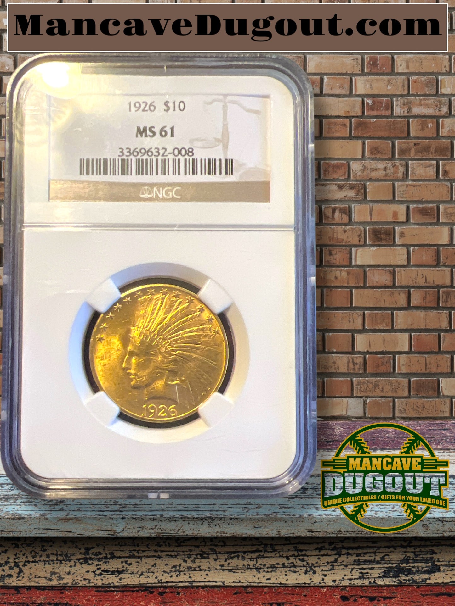1926 $10 Gold Indian Head Eagle NGC MS61 Gem Graded